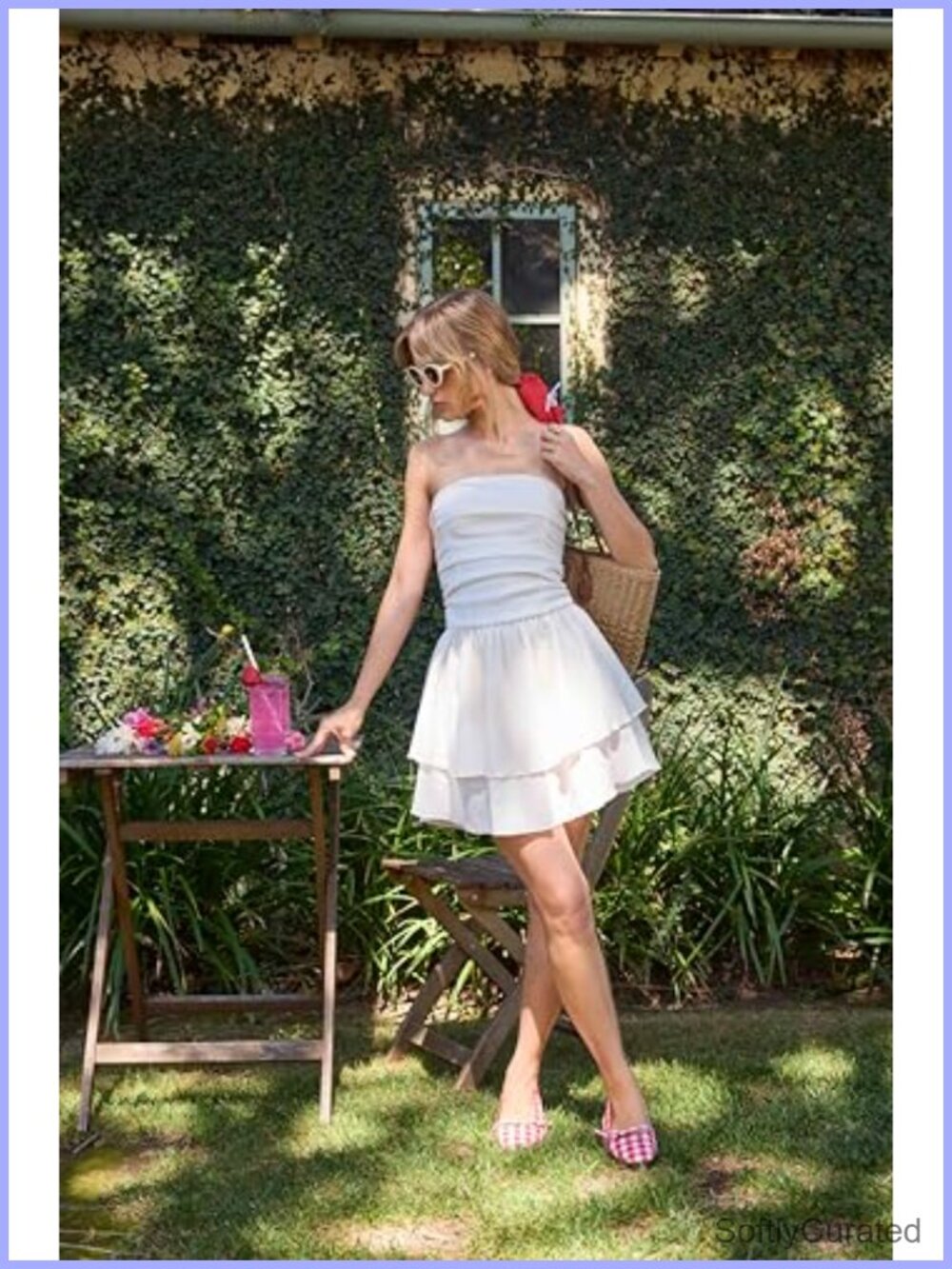 CIDER Women's Ruched Ruffle Mini Dress Strapless Backless Cocktail - Picture 2 of 6